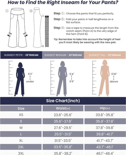 Vista 4 de Promover Pantalones de pierna ancha para mujer, pantalones de yoga con bolsillos, elásticos, sueltos, casuales, para descansar, chiquitaregularalta