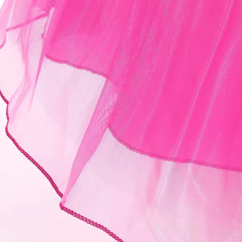 Vista 7 de Mooedcoe Vestidos de princesa rosa para niñas, disfraz con accesorios, fiesta de cosplay para niños de 2 a 8 años