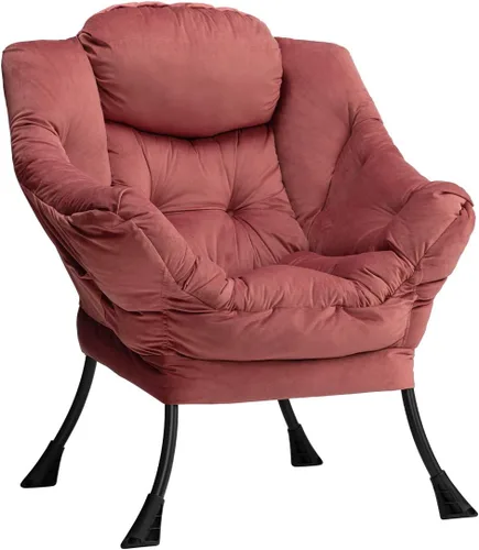 Vista 12 de HollyHOME Silla perezosa con otomana plegable, sillón cómodo y reposapiés plegable, sofá de ocio silla de lectura y reposapiés para sala de estar