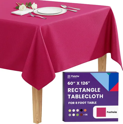 Vista 108 de Gee Di Moda - Mantel rectangular de 60 x 84 pulgadas – Mantel rectangular de poliéster lavable para mesa de 5 pies