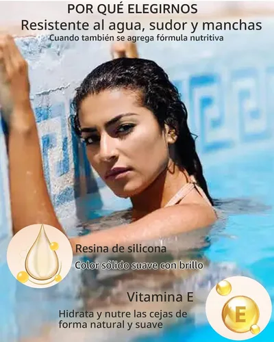 Vista 6 de Gel para cejas impermeable teñido, maquillaje líquido de larga duración a prueba de manchas, pegamento teñido para cejas, relleno para cejas
