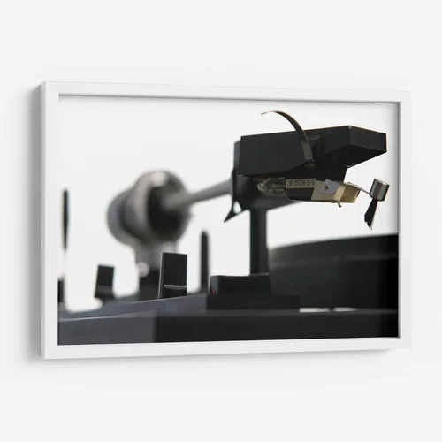 Vista 8 de Canvas Lab Turntable I by Renee W. Stramel 11 x 7 in Fine Art Framed Print, Frame Color: Black, With Mat Architecture, Black and White