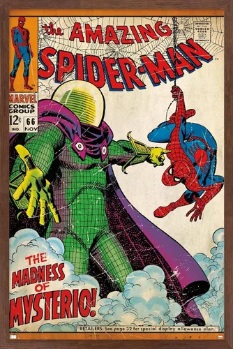 Vista 10 de Marvel Comics Spider-Man - Póster de pared Amazing Spider-Man #66, 22.4 pulgadas de largo x 14.7 pulgadas de ancho, versión enmarcada de madera