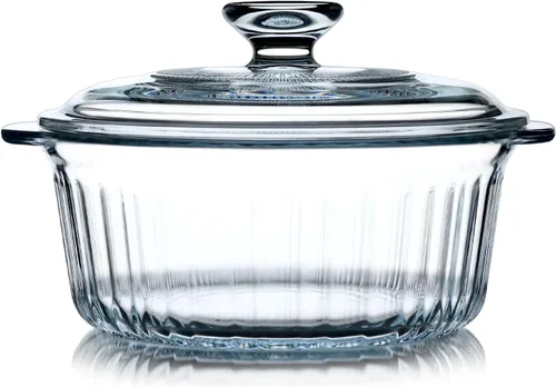 Vista 9 de NUTRIUPS Cacerola de vidrio ovalada de 1.9QT con tapa de vidrio, vidrio borosilicato, cacerola ovalada para horno, plato de hornear con tapa
