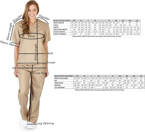 Vista 7 de Natural Uniforms - Juego de uniforme médico unisex, conjunto de camisa y pantalón (juego estándar de uniforme de trabajo)