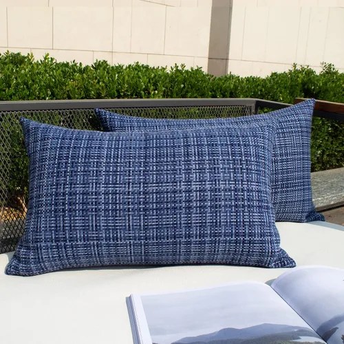 Vista 20 de Kevin Textile - Juego de 2 fundas de almohada decorativas para exteriores, impermeables, para jardín, patio, tienda de campaña, sofá, de 16 x 16