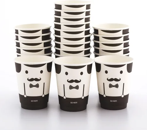Vista 21 de Restaurantware Tazas de café de papel de 4 onzas, 25 tazas de papel desechables de doble pared, a prueba de fugas, reciclables, tazas calientes
