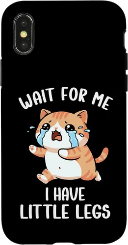 Vista 5 de Funny Short Legs Cat Meme Wait for Me, I Have Little Legs Case for iPhone 17