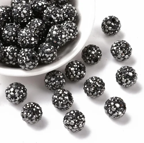 Vista 8 de Beadthoven - 100 cuentas de diamantes de imitación de arcilla de 0.394 pulgadas para la fabricación de joyas, cuentas de bola de disco de cristal