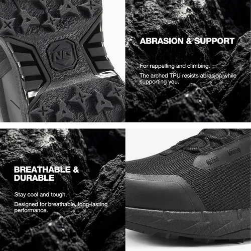 Vista 7 de NINGO Botas de trabajo impermeables con punta suave para hombres, zapatos Negro
