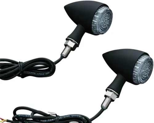 Vista 6 de Kuryakyn 2508 Luces LED para motocicleta estilo torpedo/bala con lentes transparentes: indicadores intermitentes de señal de giro/parpadeo