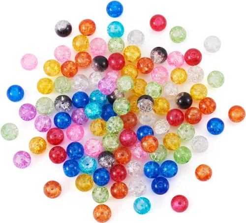 Vista 39 de Craftdady - 500 piezas de cuentas de vidrio redondas de 4 mm esmeriladas transparentes con cristal mate. Cuentas de vidrio esféricas pequeñas y 20