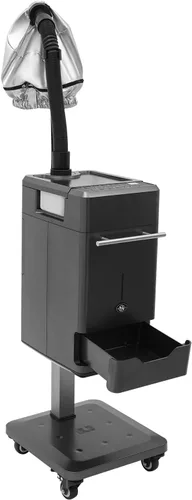 Vista 8 de Vaporizador profesional para peluquería para uso en el hogar, 110 V con capucha y temporizador de 0 a 99 minutos, altura ajustable, 4 niveles