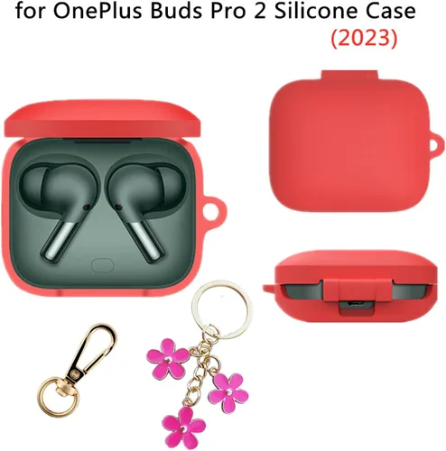 Vista 2 de Funda para OnePlus Buds Pro 2, bonita funda de silicona para OnePlus Buds Pro2, funda de carga para auriculares inalámbricos a prueba de golpes Negro