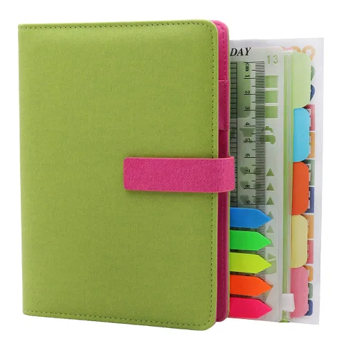 Vista 13 de HXRTANGS A5 Refillable Notebook, Ring Binder Journal Personal Organizer with Lined Paper + Planner Stickers + Subject Dividers + Index Tabs +