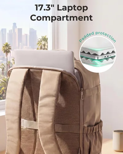Vista 6 de BAGSMART Travel Backpack for Women & Men, 17-Inch Laptop Carry on Backpack Negro