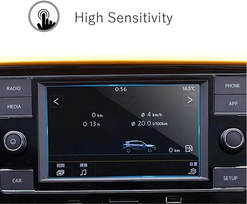 Vista 5 de MBSIX Protector de pantalla de vidrio templado compatible con Jetta 2018-2023, pantalla táctil de 6.5 pulgadas, transparente HD, resistente a