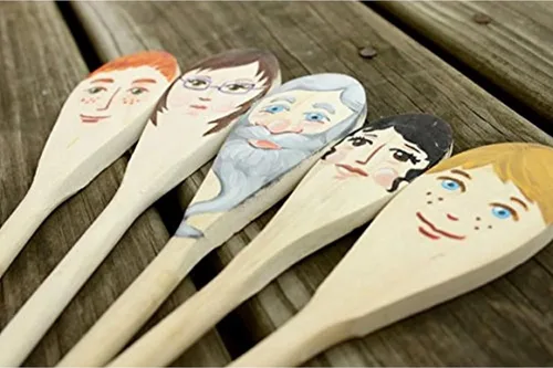 Vista 5 de Cucharas de madera para cocina, utensilios de cocina, marionetas de 10 pulgadas, paquete de 12