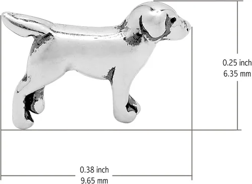 Vista 5 de Boma Jewelry - Aretes de plata de ley Labrador Retriever para perro Plata de ley No es una piedra preciosa