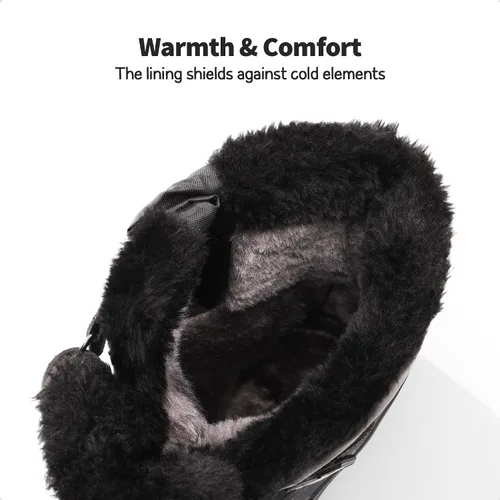 Vista 4 de DREAM PAIRS Botas de nieve de invierno para niños y niñas, hasta la pantorrilla
