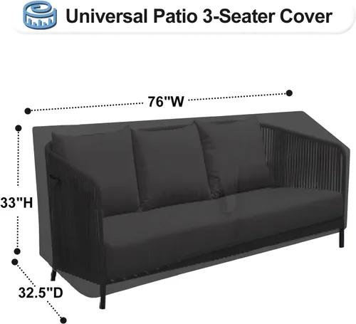 Vista 2 de OutdoorLines Funda Impermeable para Patio de Sofá de 3 Plazas para Exteriores - Fundas de Muebles de Patio Resistentes a los Rayos UV Resistentes a