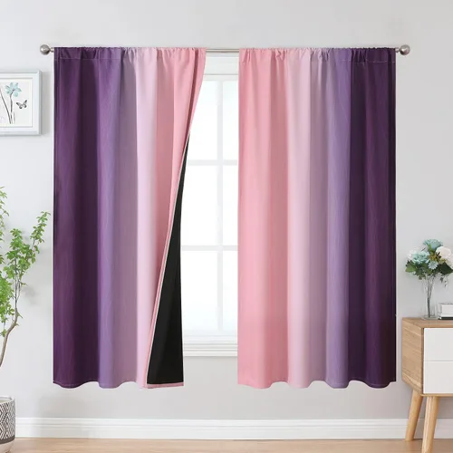 Vista 36 de Estelar Textiler Cortinas oscurecedoras beige y blanco grisáceo de 45 pulgadas de largo, cortinas graduadas con bloqueo de luz para baño, cortinas