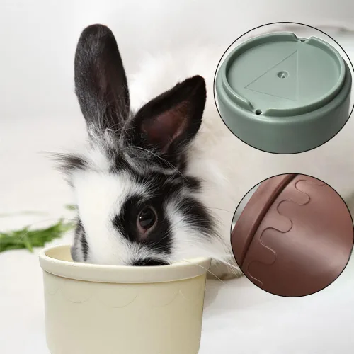 Vista 2 de Qoaimu 8 piezas de juguetes de conejito apilables para conejos y animales pequeños, coloridos vasos de anidación reutilizables de diferentes