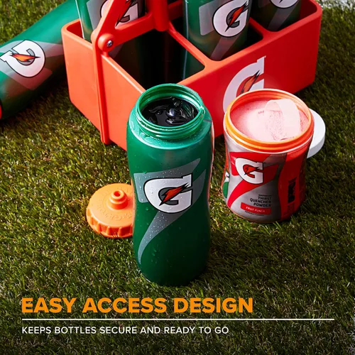 Vista 6 de Gatorade Soporte para botellas exprimible (capacidad para 6 botellas), naranja