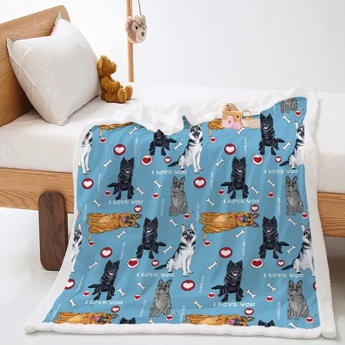 Vista 2 de AILONEN Manta de perro de Malinois belga para niños y adultos, variedad de dibujos animados de patrón de cachorro y manta con estampado de patas