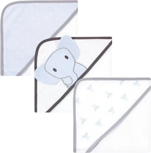 Vista 8 de Hudson Baby Toallas unisex con capucha de algodón para bebé, alfabeto, talla única