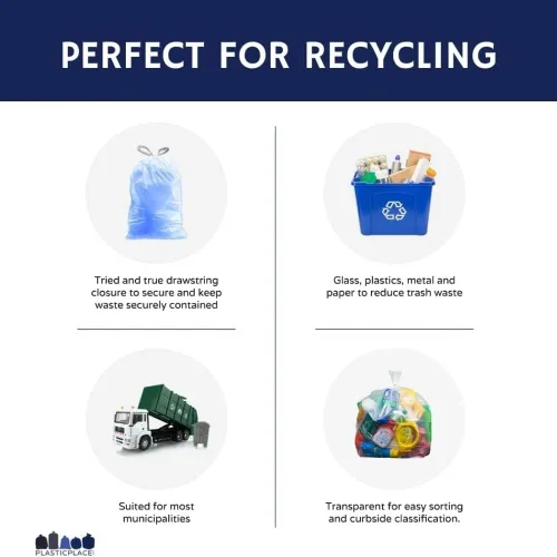 Vista 9 de Plasticplace Bolsas de basura de ajuste personalizado, compatibles con simplehuman Code K (100 unidades) con cordón azul tintado de 10 galones / 38
