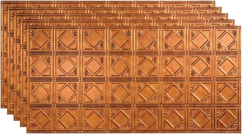Vista 11 de FASÄDE Panel de techo decorativo de vinilo decorativo de estilo tradicional / patrón 4 de 2 x 4 pies en bronce bermudas (paquete de 5)
