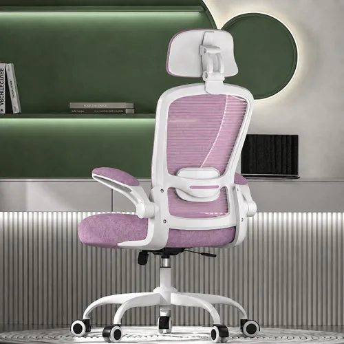 Vista 14 de Mimoglad Silla de oficina, silla de escritorio ergonómica de respaldo alto con soporte lumbar ajustable y reposacabezas, silla giratoria con Todo