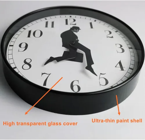 Vista 5 de TANKRIN Ministry of Silly Walks - Reloj de pared para dormitorio, cocina, sala de estar, regalo novedoso para decoración del hogar (negro)