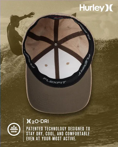 Vista 3 de Hurley Gorra de béisbol para hombre Flexfit Curve Bill Fitted Trucker Hat para hombre (S-XL)