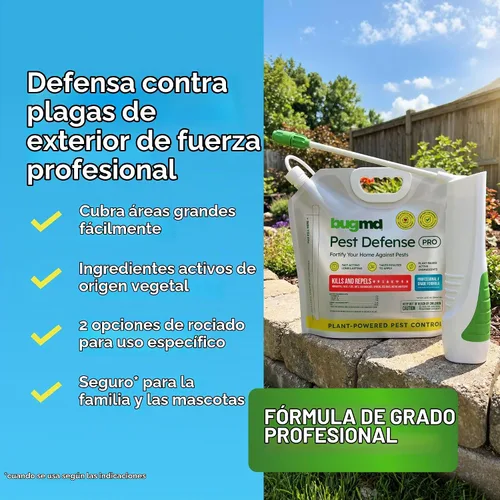 Vista 8 de BugMD Pest Defense Pro - Spray de aceite de menta para insectos y repelente de mosquitos para patio al aire libre – Ant Killer & Garrapatas Spray