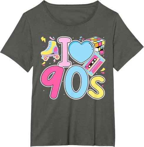 Vista 70 de I Love 90's Retro Style Nostalgia Vibe Funny 1990's Party T-Shirt Negro