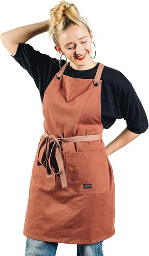 Vista 9 de Caldo Delantal de cocina Crossback para cocinar (negro)