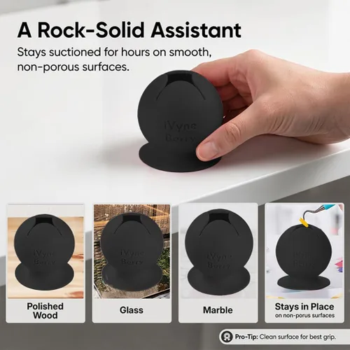 Vista 5 de iVyne Berry Suctioned Vinyl Weeding Scrap Collector & Holder para herramientas de deshierbe para vinilo - Negro
