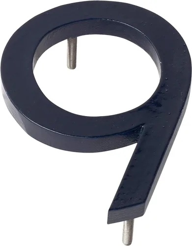 Vista 11 de Montague Metal Products MHN-12-F-NY1-4 Números flotantes modernos de aluminio cepillado sólido, 12 pulgadas, azul marino con recubrimiento en polvo