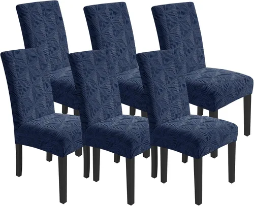 Vista 25 de YEMYHOM Funda elástica para silla con respaldo de 1 pieza con diseño jacquard más reciente, funda para silla con respaldo antideslizante, protector