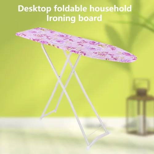 Vista 5 de Tabla de planchar de altura ajustable, borde liso, buena carga, antideslizante, resistente al desgaste, ropa de planchado extra ancha con patas