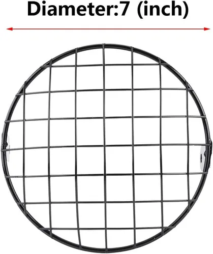 Vista 2 de Parrilla para faros delanteros de 7 pulgadas en malla, 7 cubiertas para bicicleta, 8 rejilla, Acouto 8 pulgadas, rejilla, cuerpo, motocicleta 7