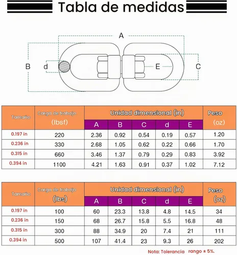 Vista 7 de AMYSPORTS Anillo de ojo giratorio de acero inoxidable pesado Conector de ojo giratorio de doble extremo ojo giratorio marino SUS316 Loop Dia 0.197