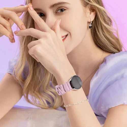 Vista 2 de Compatible con Samsung Galaxy Watch 7/6/5/4/Active 2/FE - Correas de 40 mm/44 mm, Correa Scrunchie de liberación rápida de 20 mm - Correas elásticas