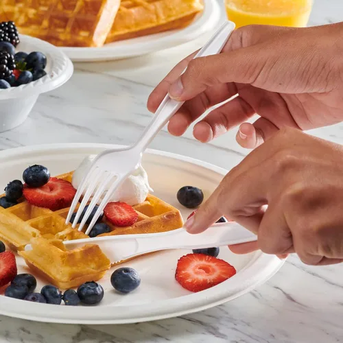 Vista 3 de GUSTO [Paquete combinado de 360 unidades] Juego de cubiertos básicos pesados, 180 tenedores, 120 cucharas y 60 cuchillos, utensilios desechables