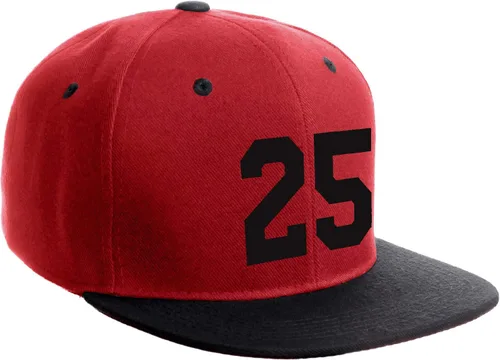 Vista 188 de Número de equipo modificado para requisitos particulares del jugador del color del sombrero del Snapback de la visera plana clásica de la visera