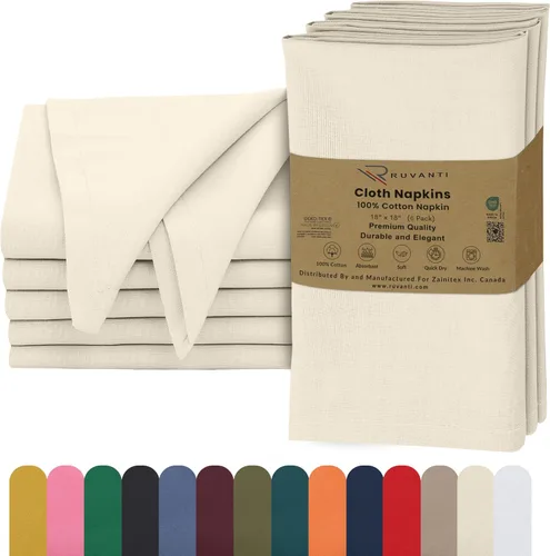 Vista 26 de Ruvanti - Servilletas de tela, paquete de 6, 45x45 centímetros, 100% algodón, lavables, suaves y absorbentes, perfectas para bodas, cenas de Belleza