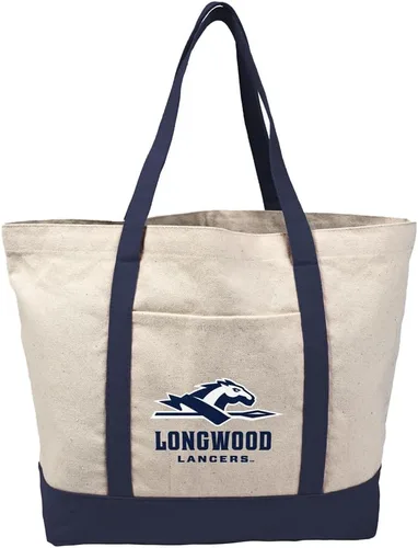 Vista 234 de Campus Lab Bolsa de lona con logotipo primario colegiado con bolsillo externo, bolsa de hombro reutilizable para ir de compras, playa Águilas A&m