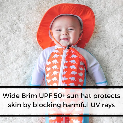 Vista 3 de SwimZip, sombrero unisex para niños, ala ancha, protección solar FPS 50, ajustable.